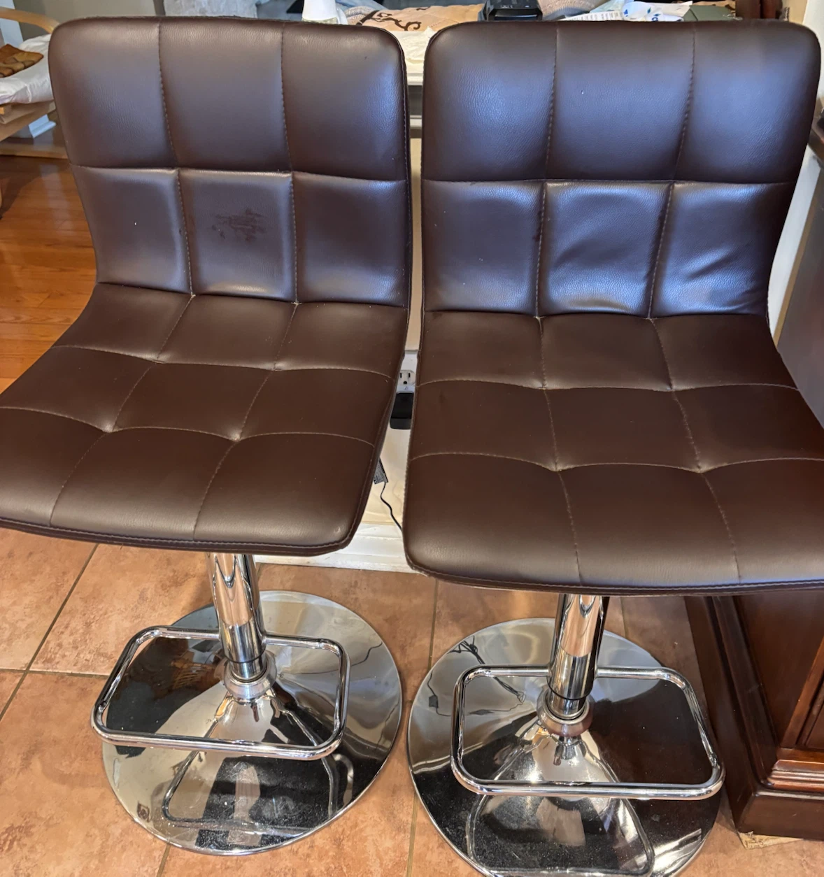 Set of 2 Adjustable Bar Stools