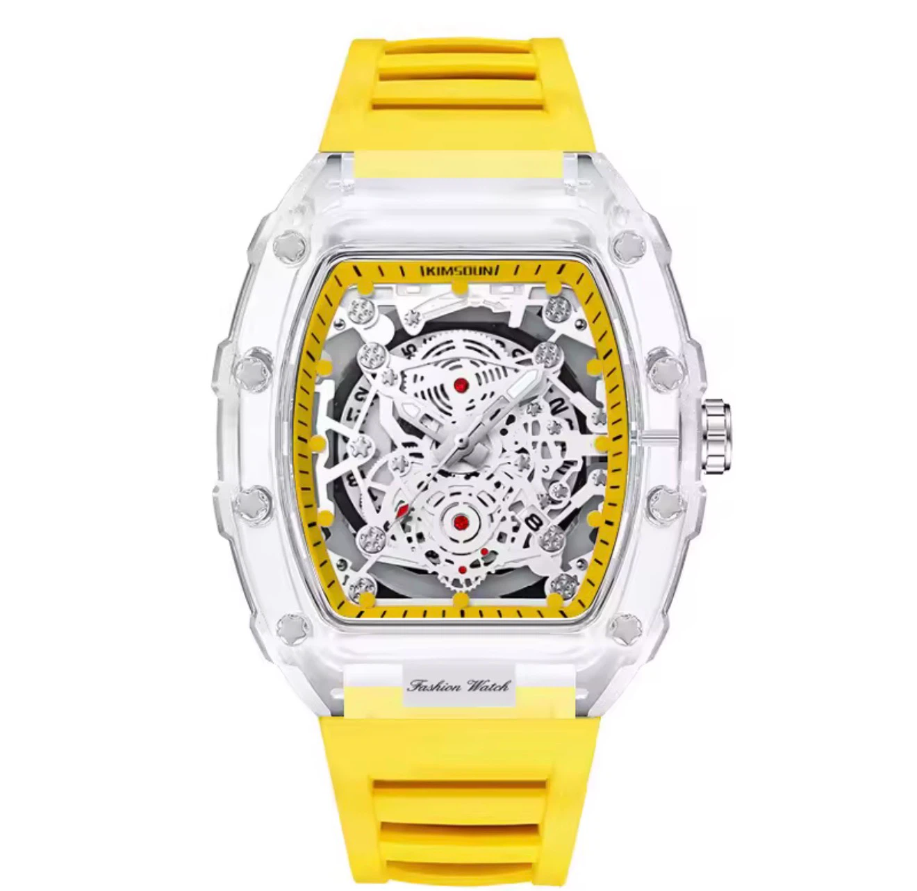 KIMSOUIN Skeleton Fashion Watch - Yellow