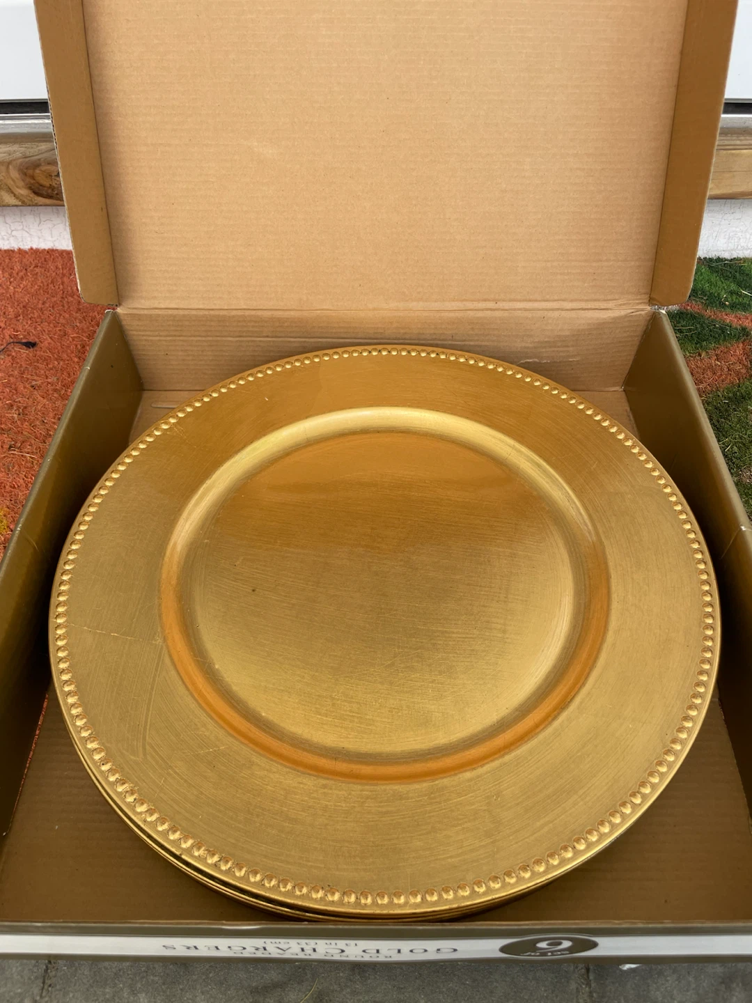 12 Gold Formal Charger Plates - NEW - photo 4