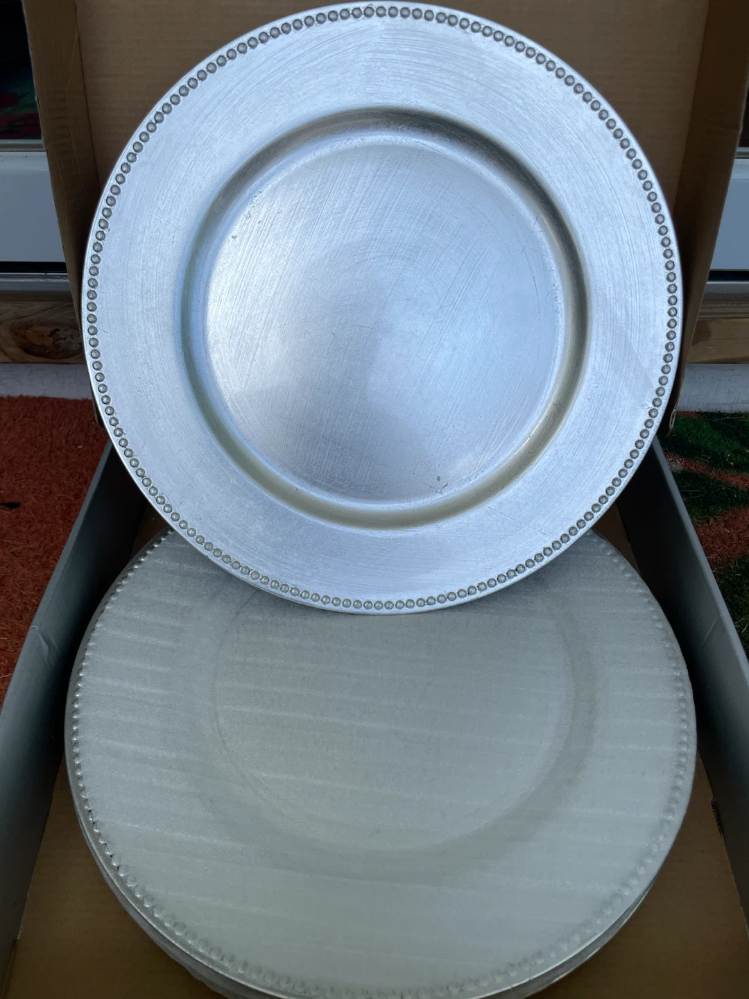 12 Silver Formal Charger Plates - NEW - photo 3