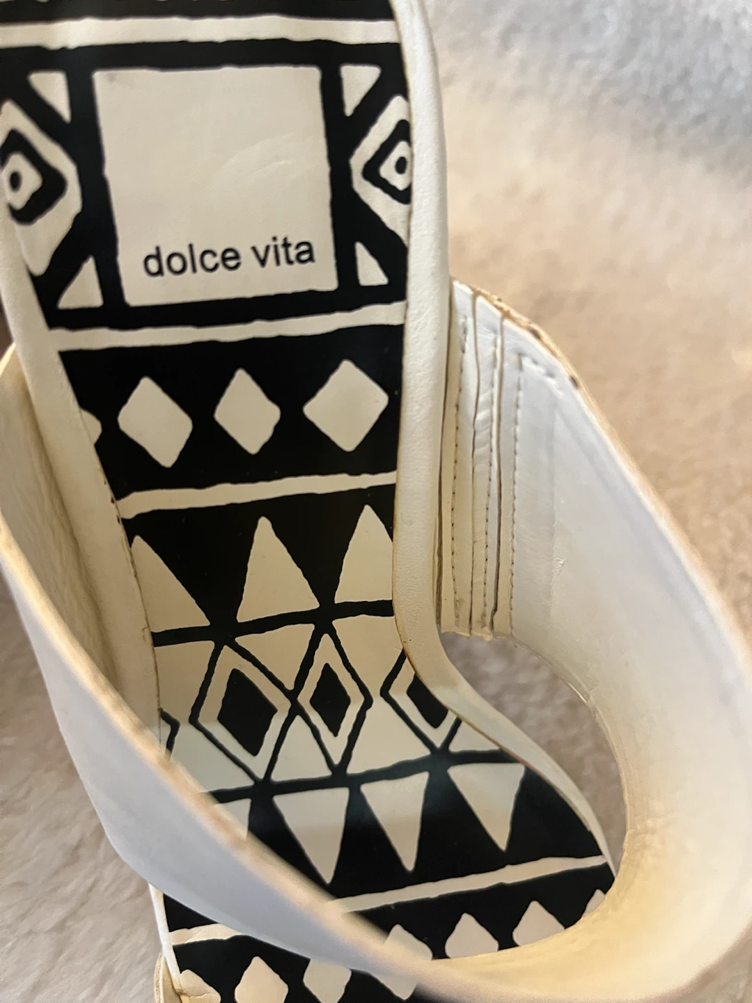 Dolce Vita White Leather Block Heels Size 7.5 - photo 3
