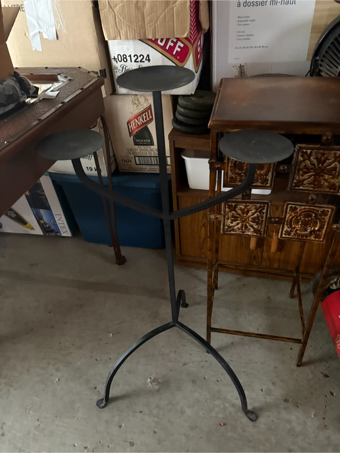 Black Metal Candelabra Stand