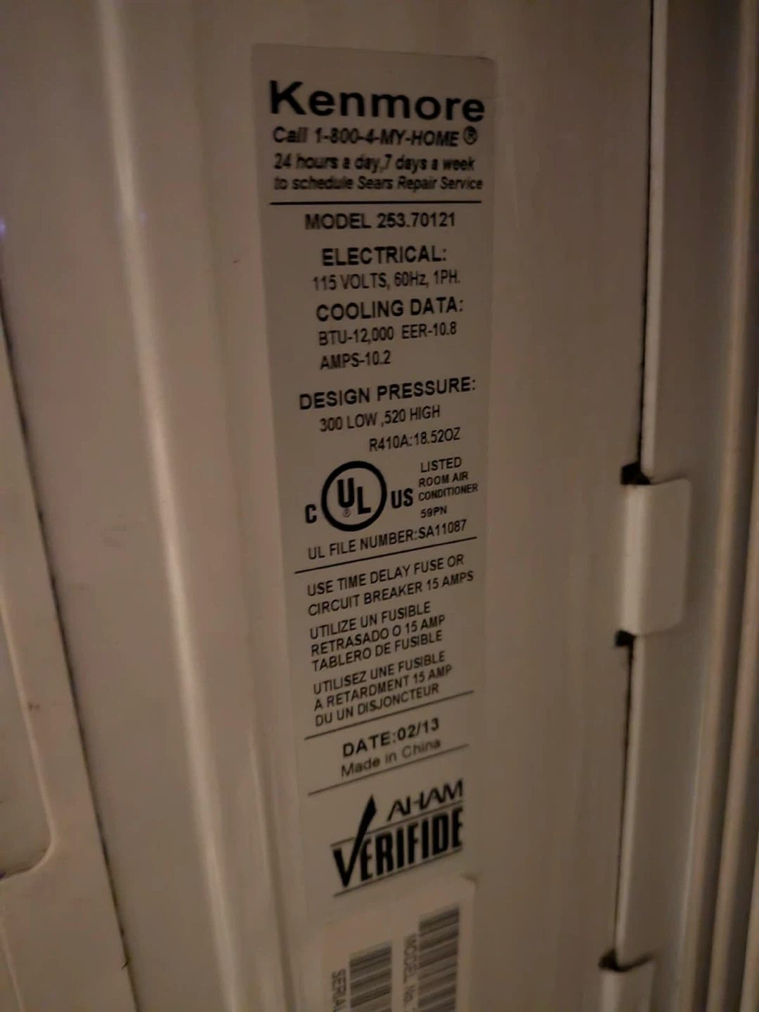 12,000 BTU Kenmore Window AC - photo 2