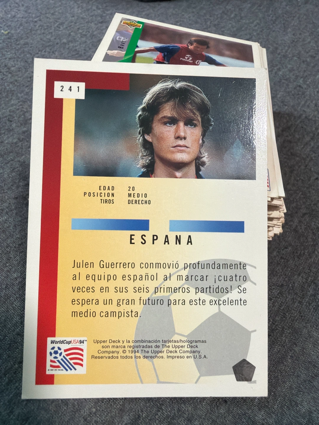 1994 Upper Deck World Cup USA Soccer Trading Cards - photo 2