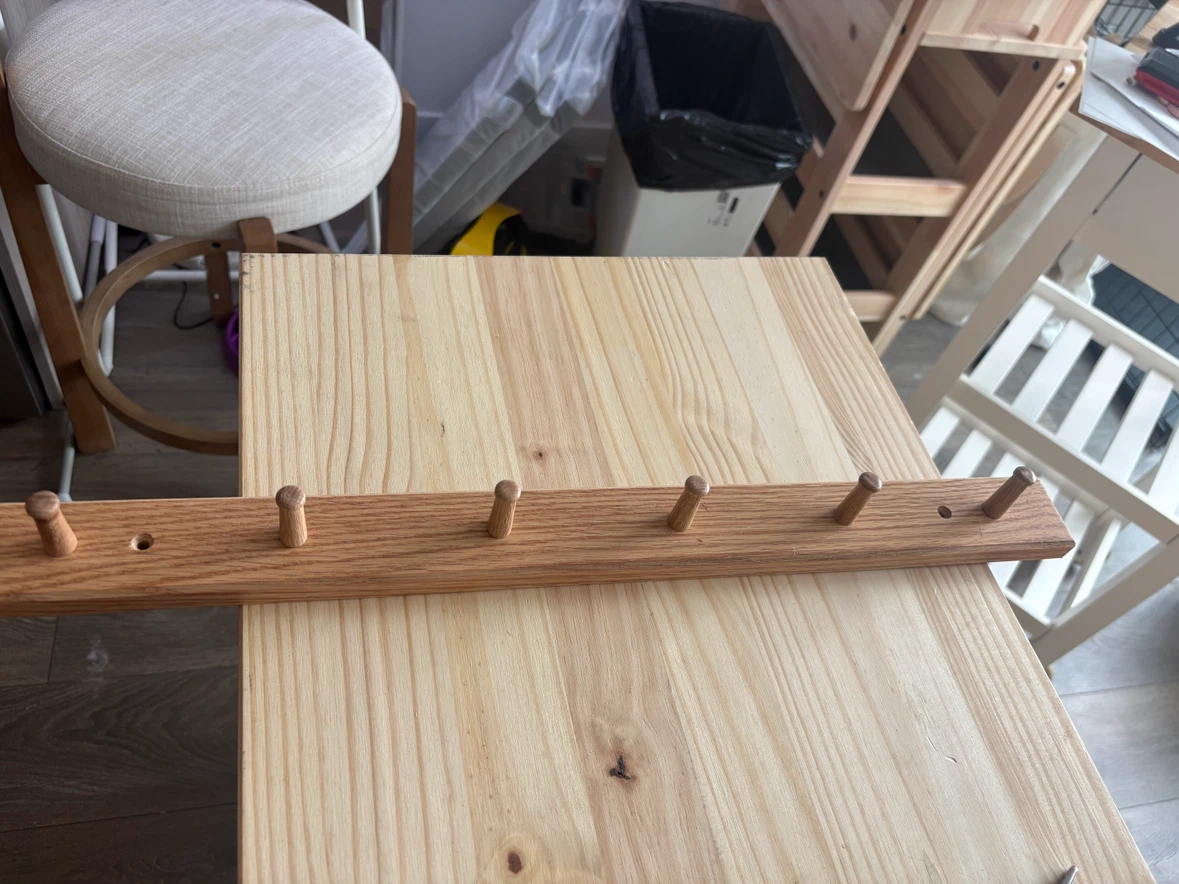 Wooden Coat Rack with 6 Hooks