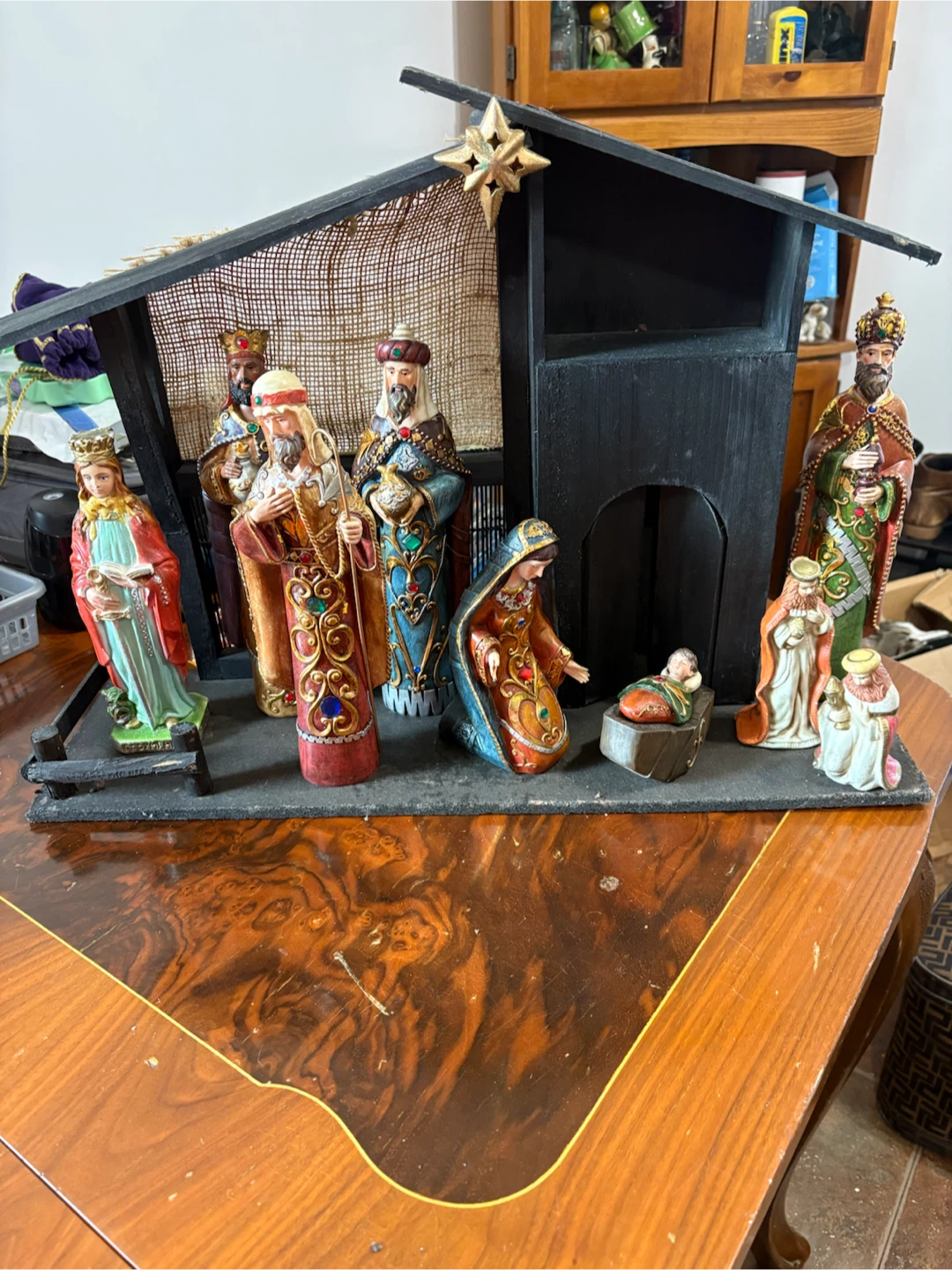 Nativity Scene with Figures and Stable