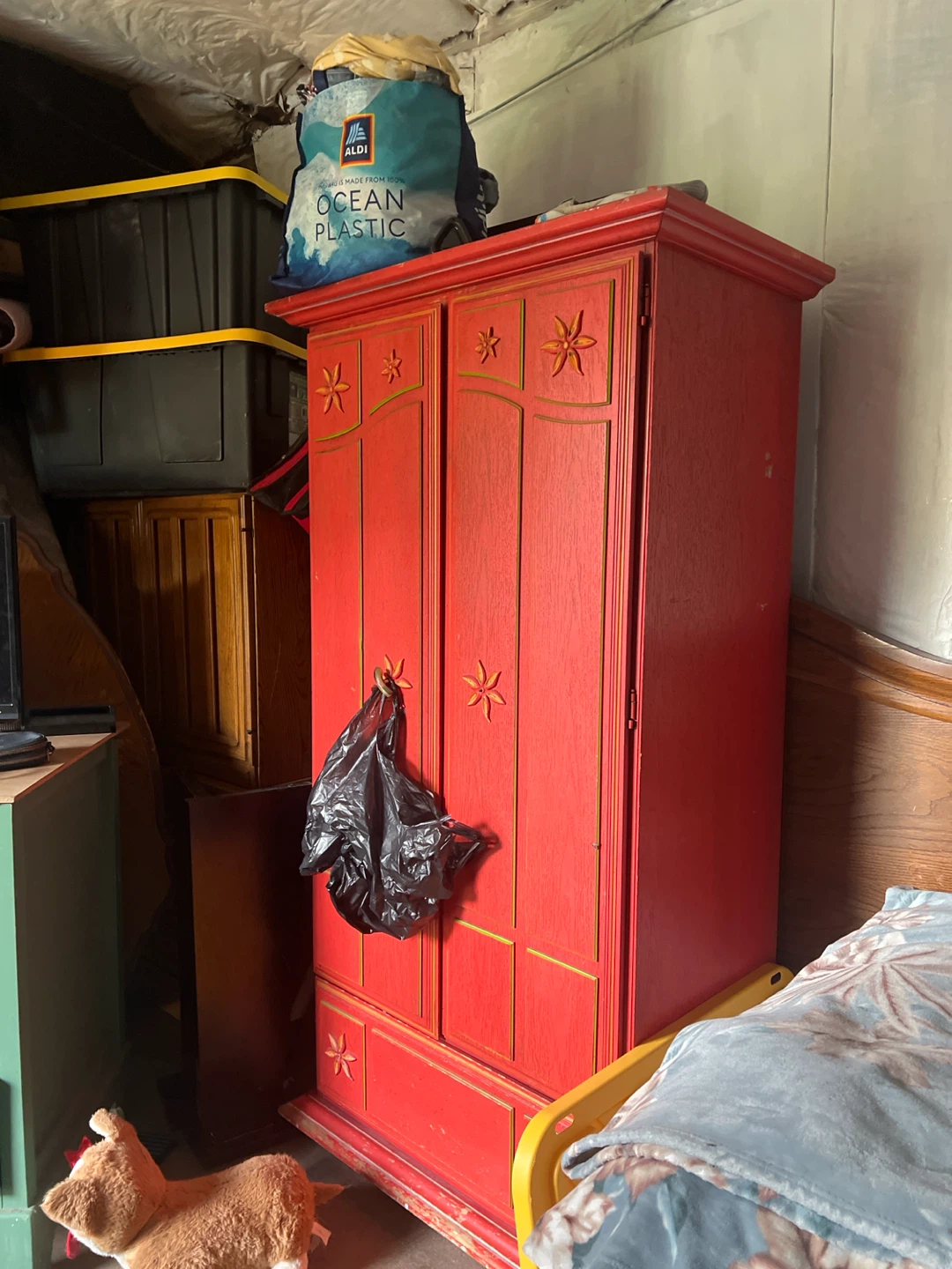 Red Armoire with Star Details