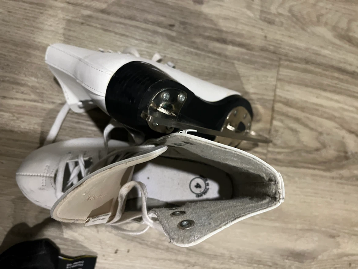 White Figure Skates with Blade Covers - photo 2