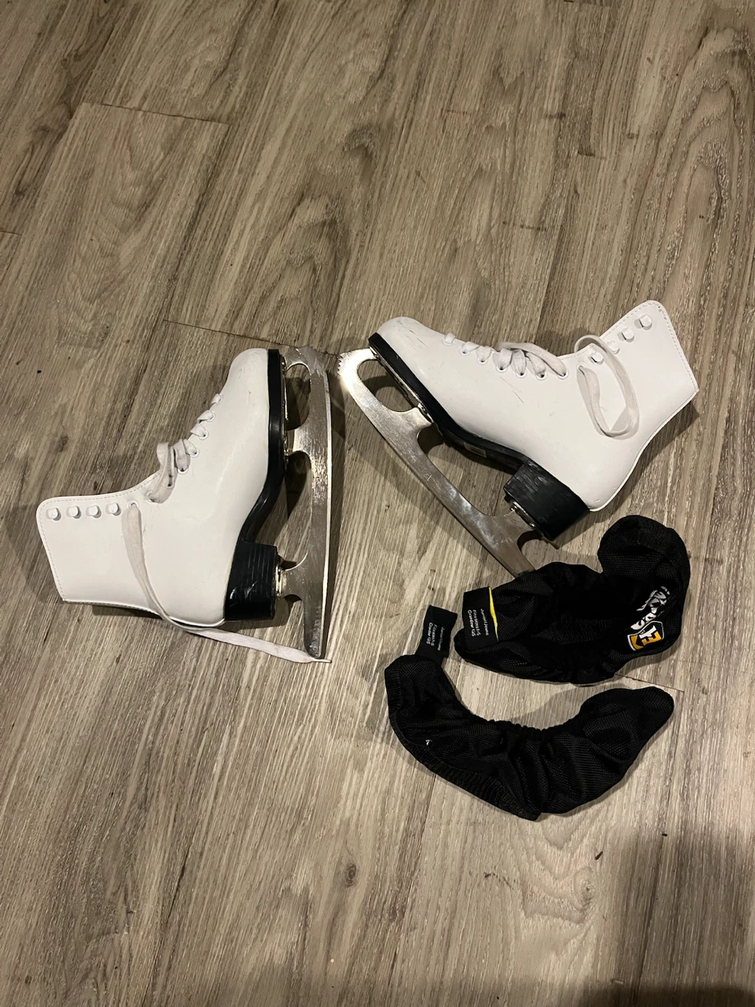 White Figure Skates with Blade Covers - photo 3