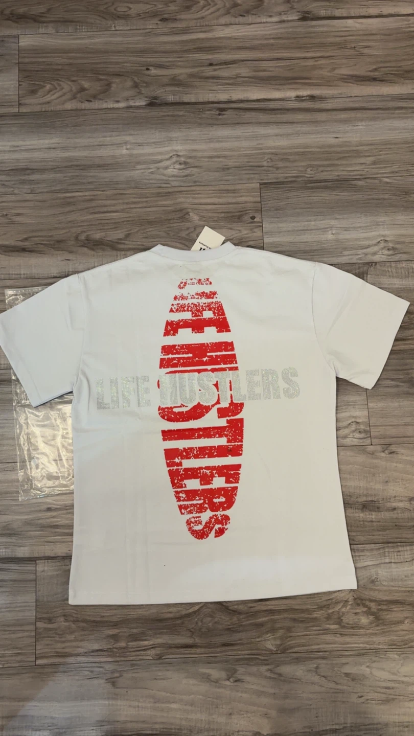 White LIFE HUSTLERS Jesus is King tee - photo 2