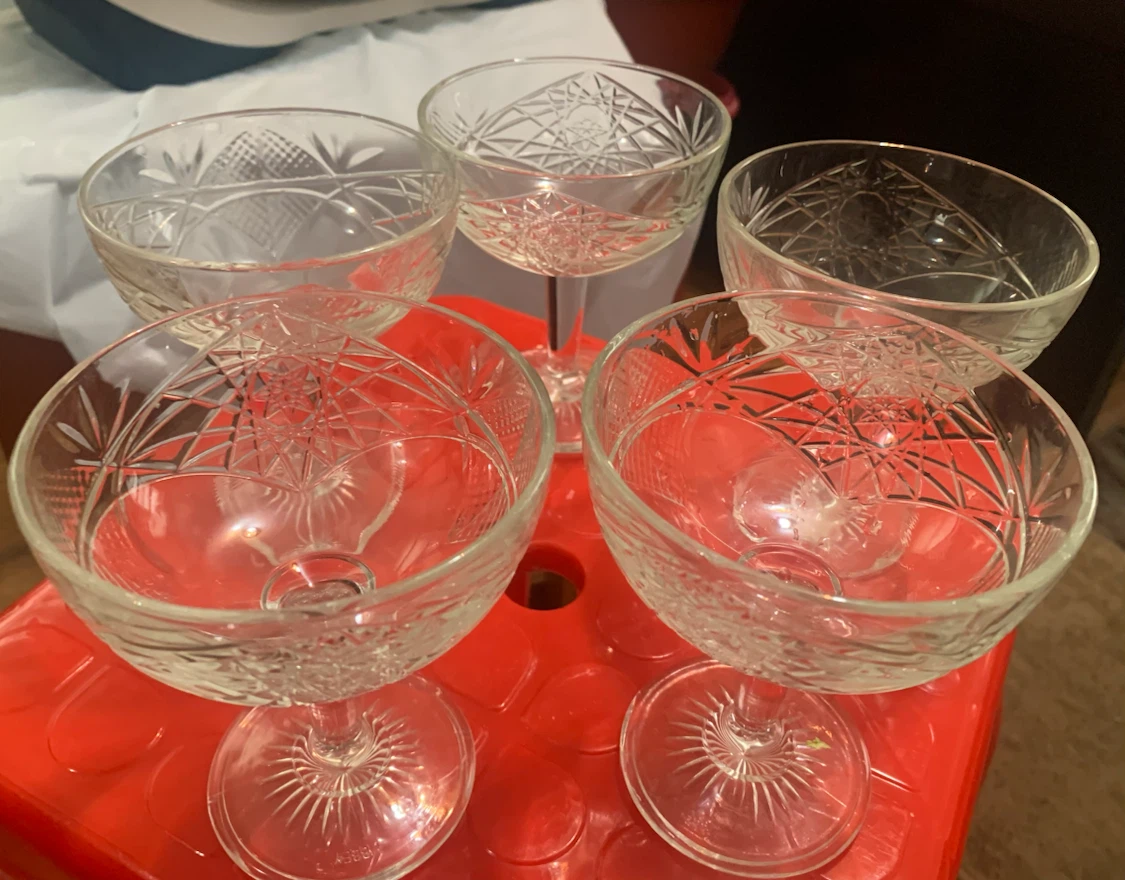 Set of 5 Glass Dessert Bowls
