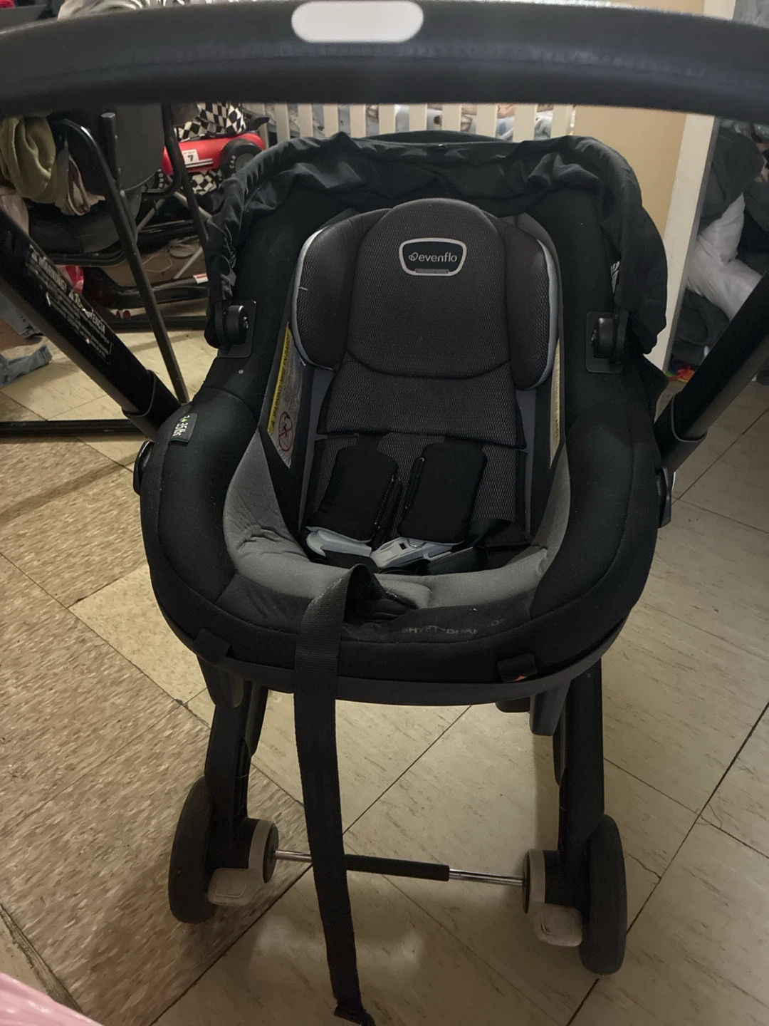 Evenflo Infant 3 in 1 Car Seat with Base, stroller