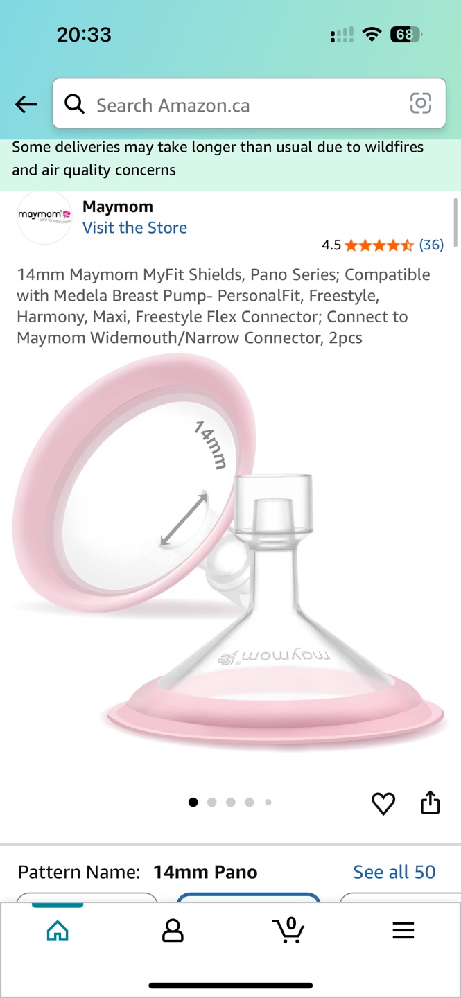 Maymom 14mm Pano Breast Pump Flanges - photo 4
