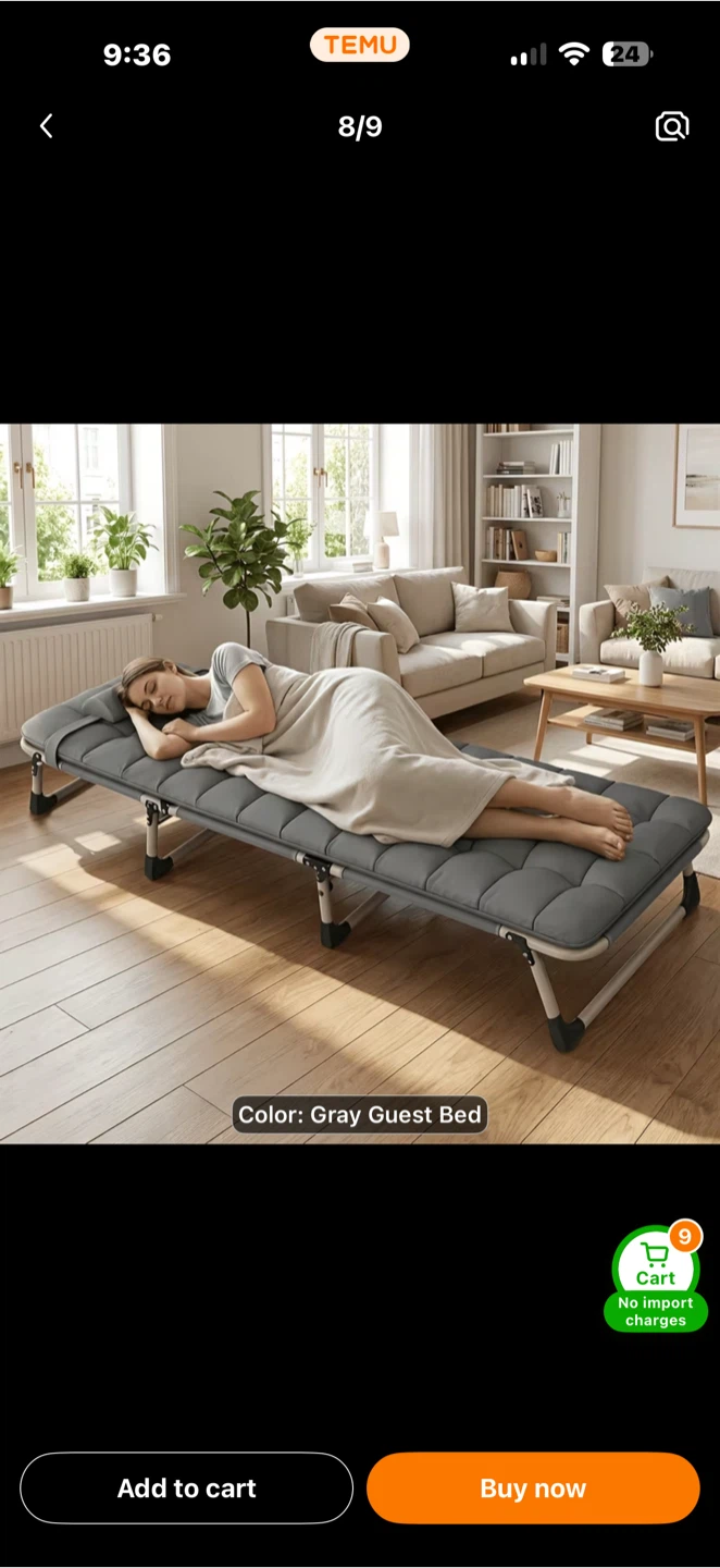 Gray Guest Bed Folding Cot - photo 3