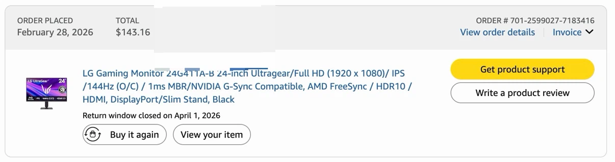 LG UltraGear 24” IPS Gaming Monitor – Up to 144Hz - photo 2