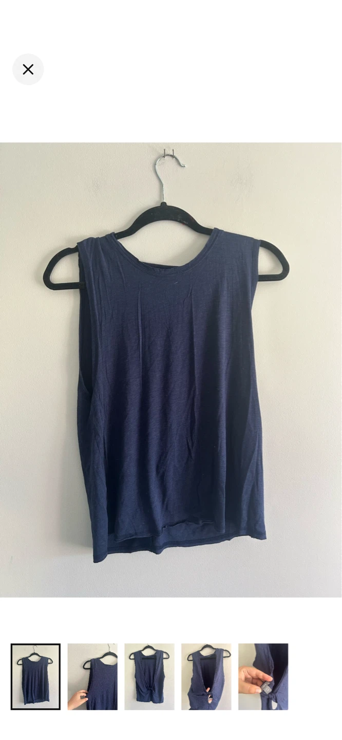 Aerie Navy Blue Twist Back Tank Top