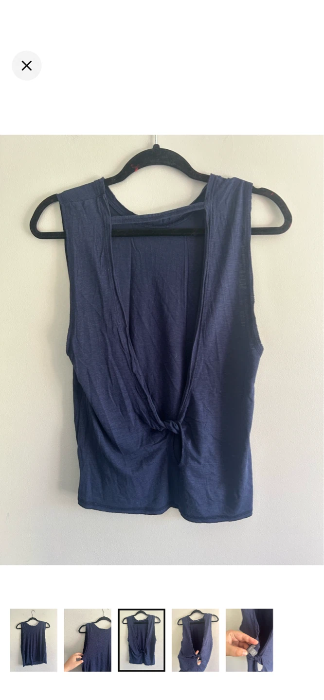 Aerie Navy Blue Twist Back Tank Top - photo 3