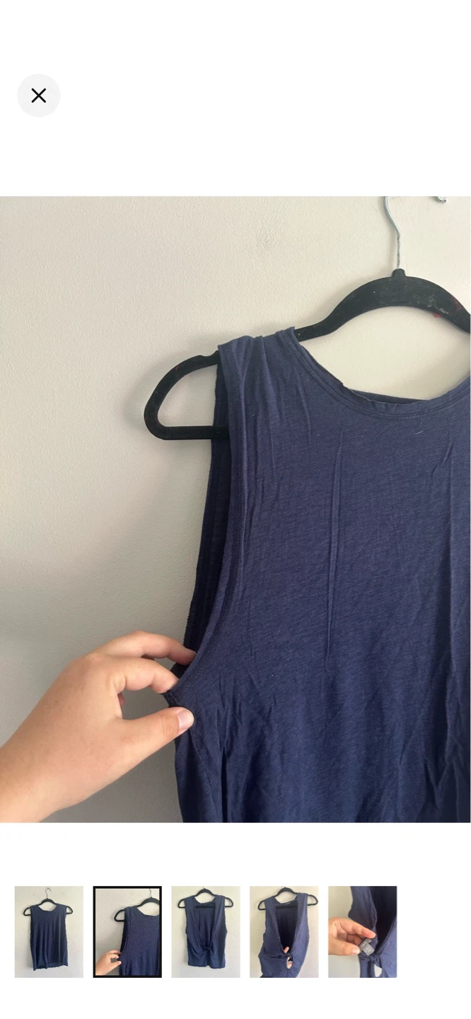 Aerie Navy Blue Twist Back Tank Top - photo 2