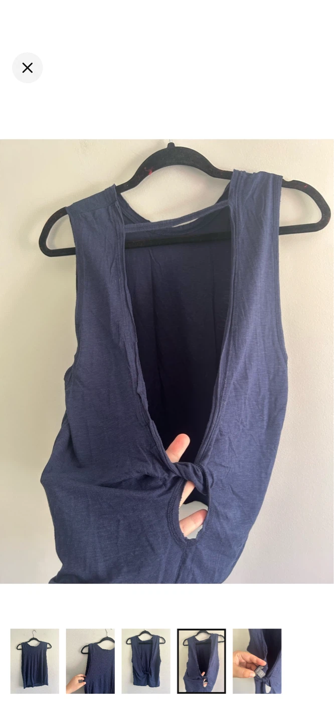 Aerie Navy Blue Twist Back Tank Top - photo 4