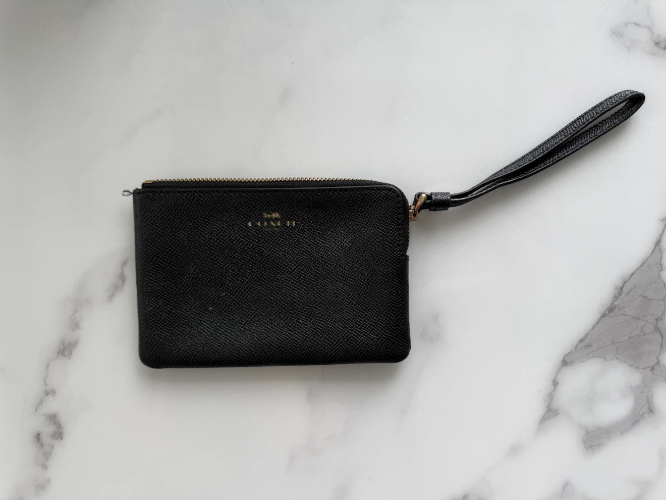 Coach Black Leather Wristlet