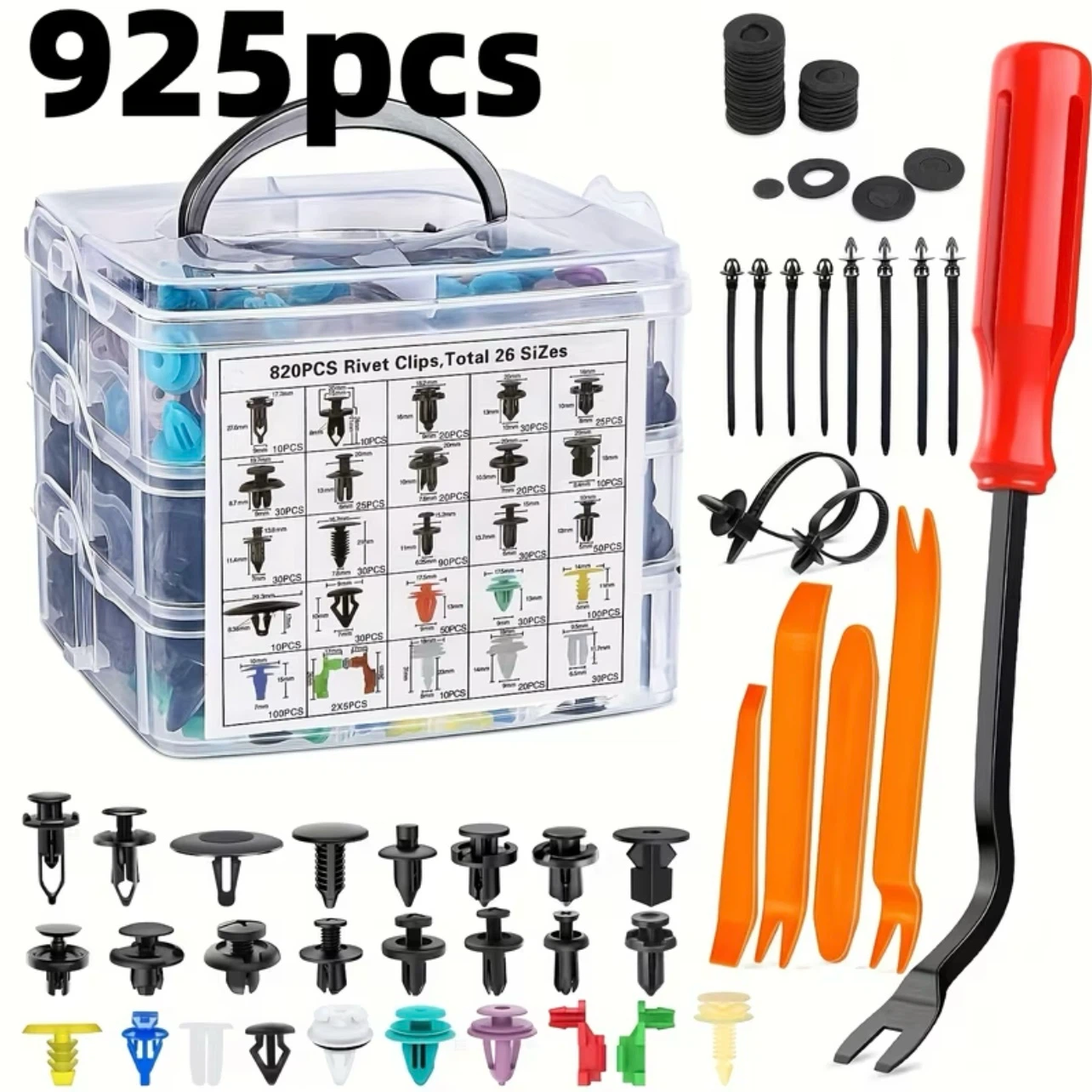 Address Oshawa 925 Piece Rivet Clip Set with Tools
