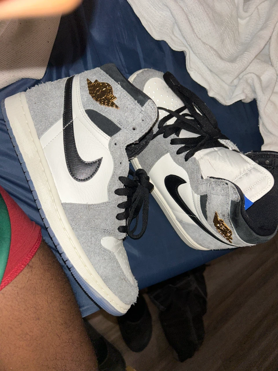 Air Jordan 1 High Grey Suede Sneakers
