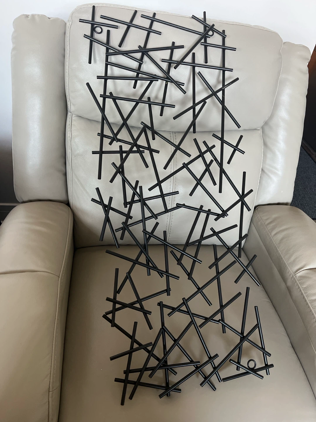 Wall Art Sculpture Black Metal Sticks