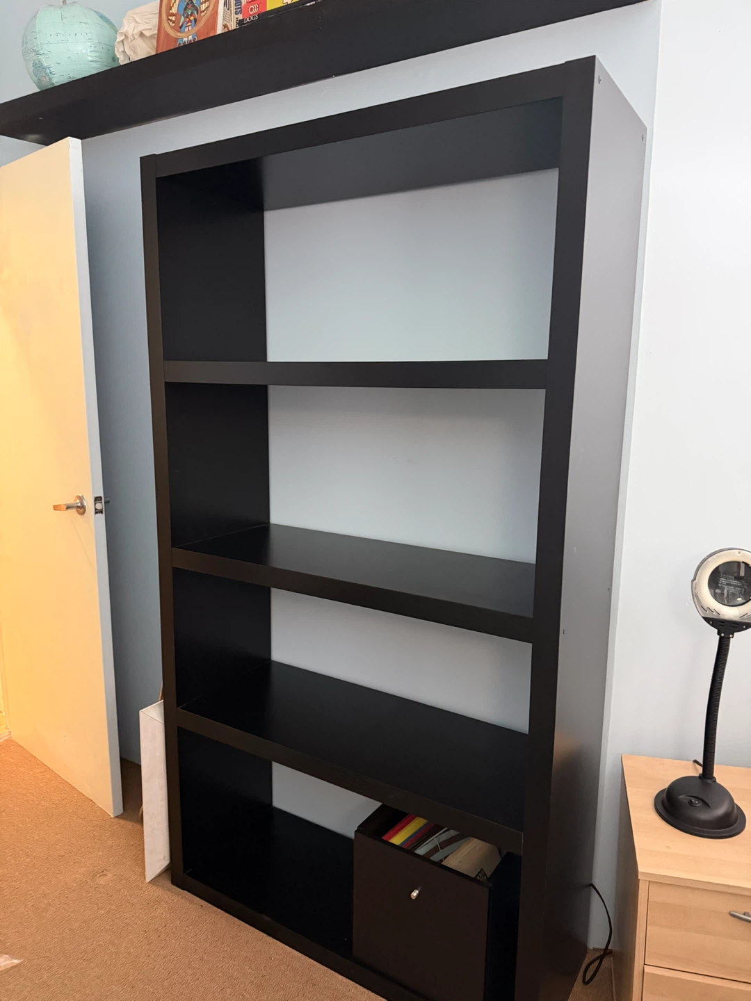 Black IKEA Bookshelf with 5 Shelves - photo 4