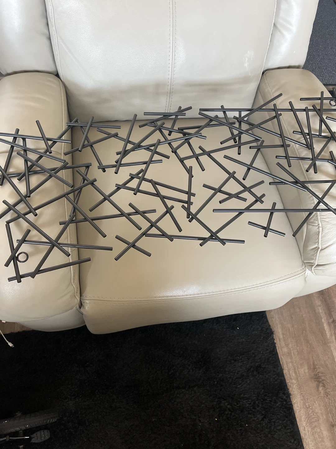 Wall Art Sculpture Black Metal Sticks - photo 2