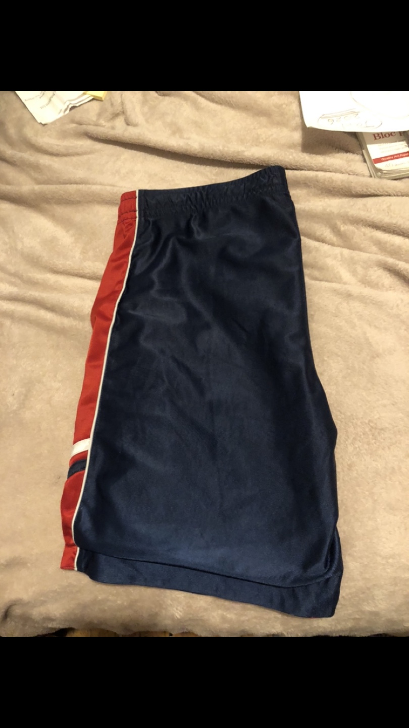 Navy Blue Athletic Shorts with Red Trim - photo 2