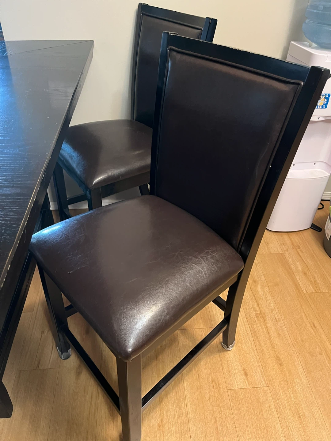 Set of 6 Black Faux Leather Dining Chairs - photo 2