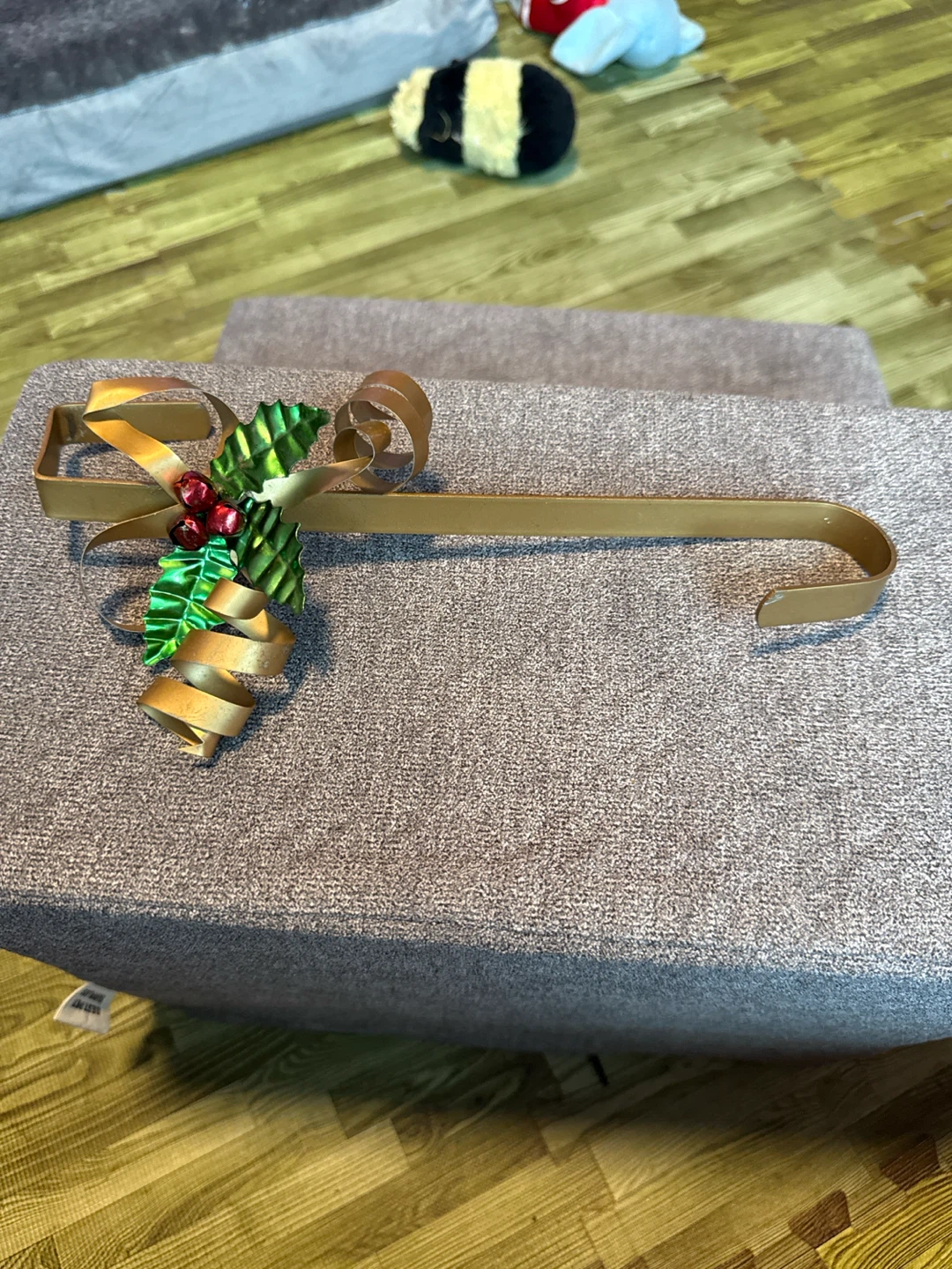 Gold Candy Cane Christmas Stocking Holder