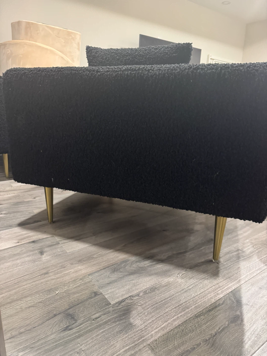Structube Black Armchair with Gold Legs - photo 2
