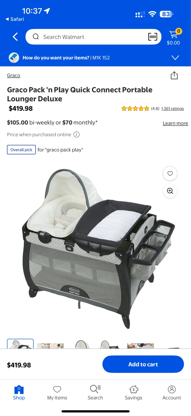 Graco Pack 'n Play Quick Connect Portable Lounger Deluxe