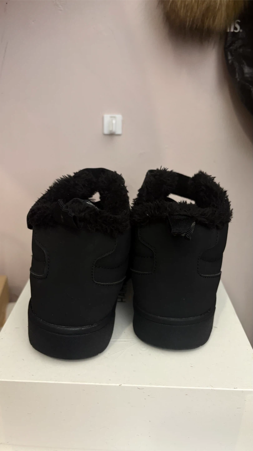 Black Fur Lined Mid-Top Sneakers - photo 2