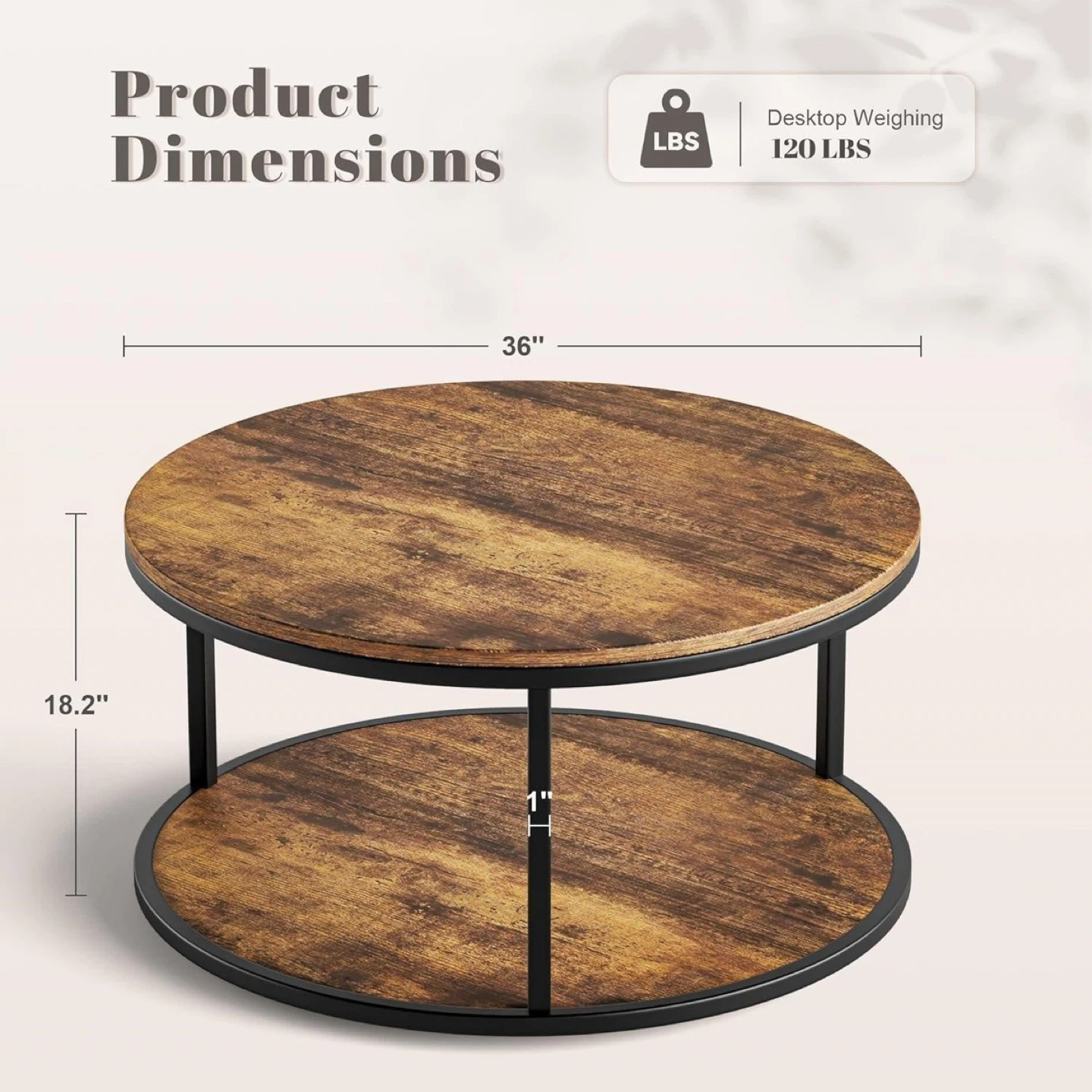 36” round coffee table
