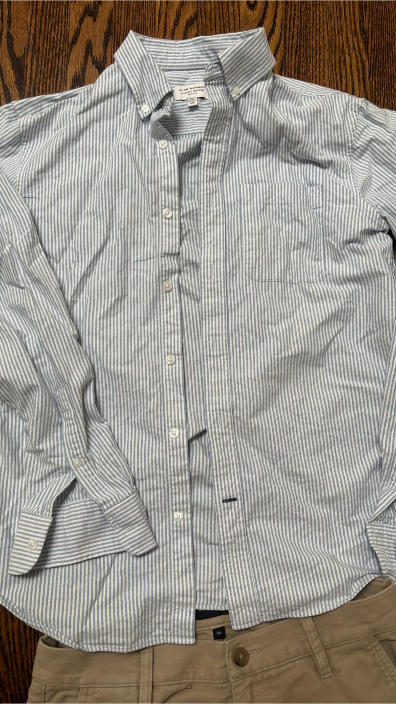 Club Monaco Khakis and Striped Button-Up Shirt Set - photo 5