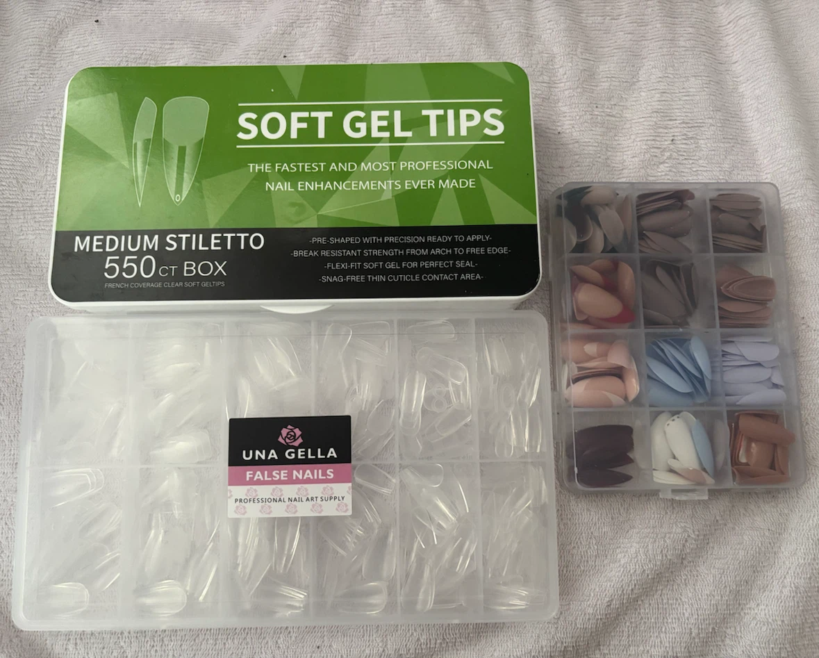 Gel-X Nail Tips Bundle | 3 Boxes | Clear & Colored - photo 2