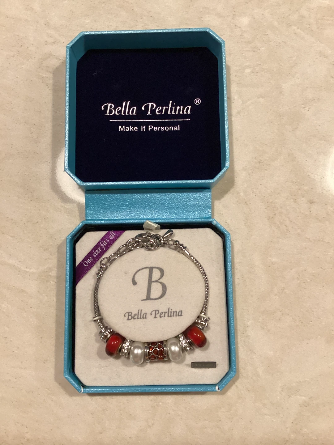 BELLA PERLINA RED HEART BRACELET