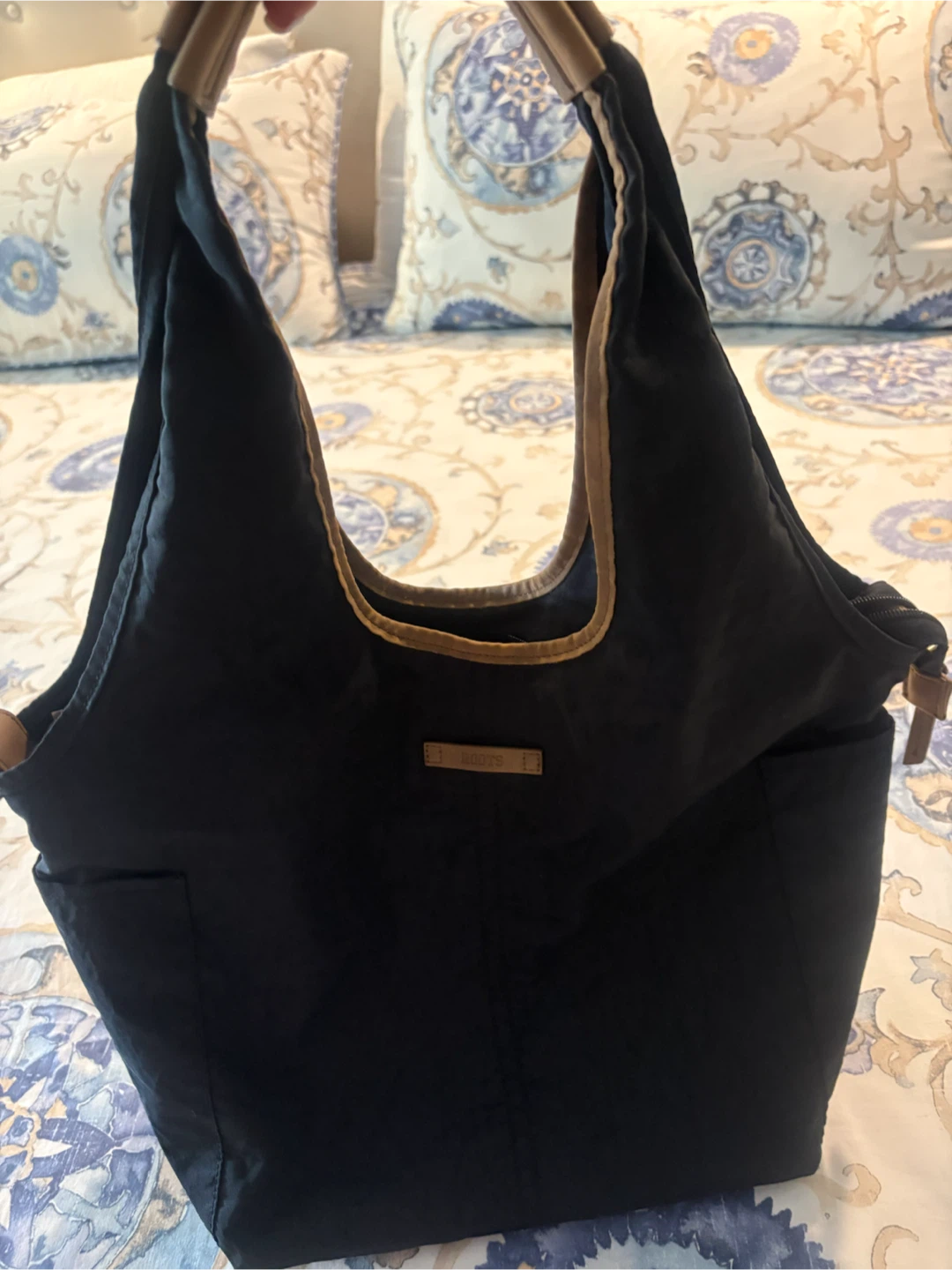 Roots Black Hobo Bag