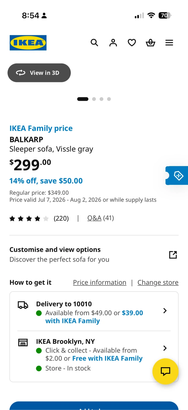 IKEA BALKARP Sleeper Sofa, Vissle Gray - photo 4