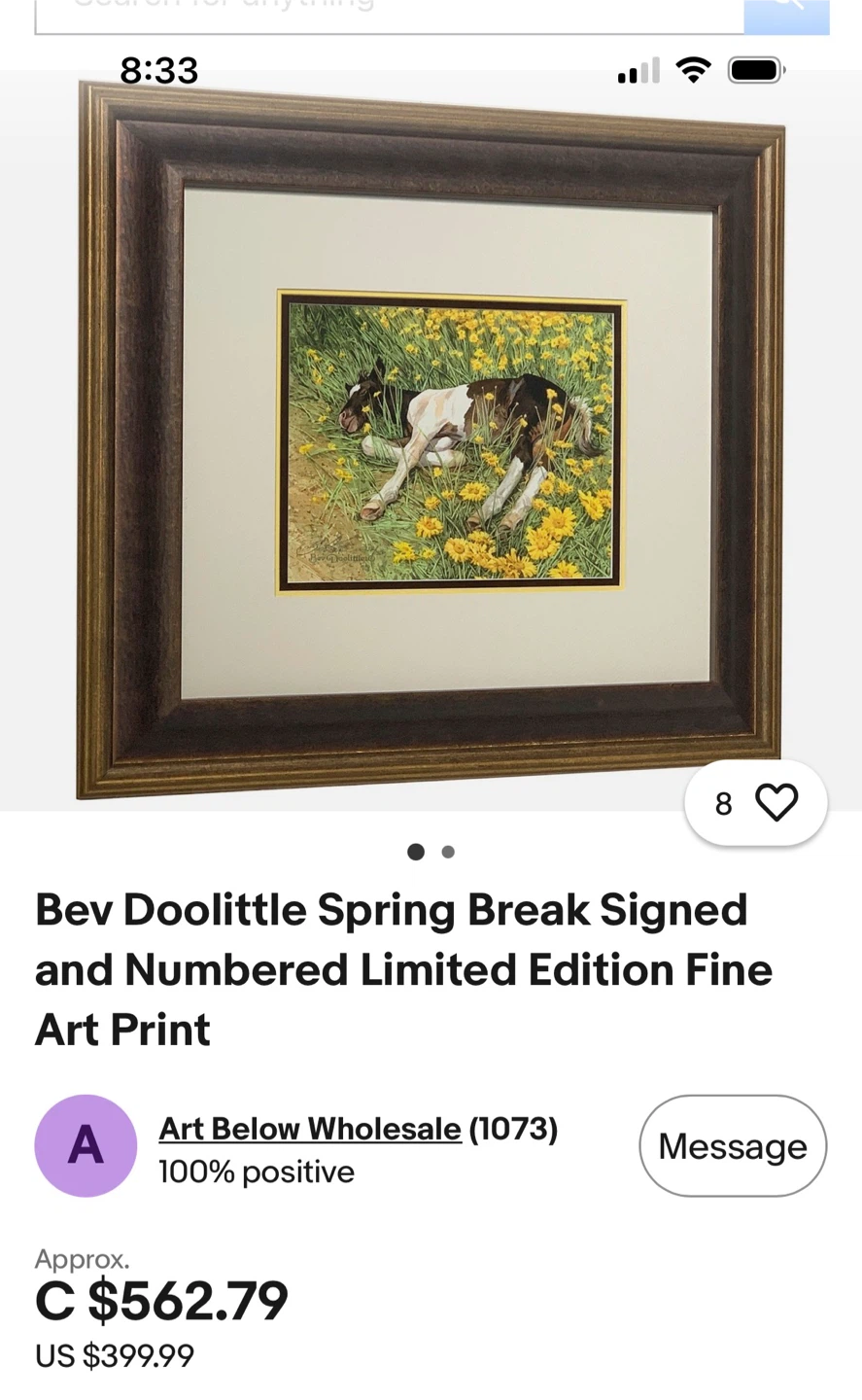 Bev Doolittle print “ Spring Break” framed - photo 2