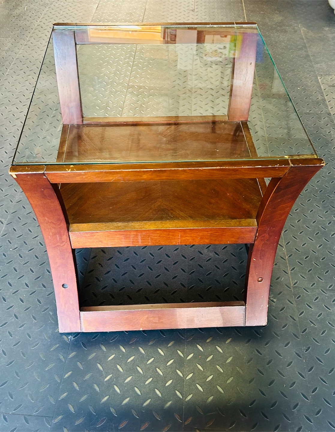 Leons cherry wood finish Glass top coffee table - photo 3