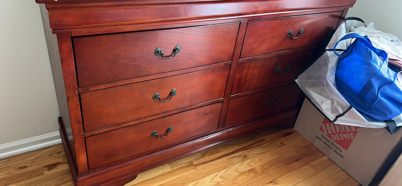 Cherry Finish Bedroom Set - Dresser & Nightstand - photo 2