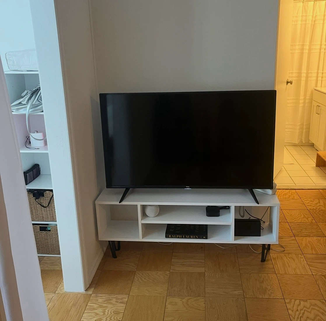 White Media Console TV Stand