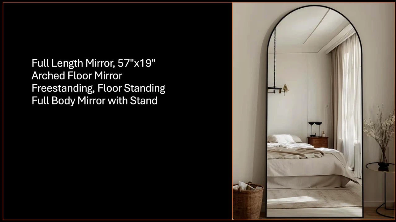 Full Length Arched Floor Mirror 57"x19"