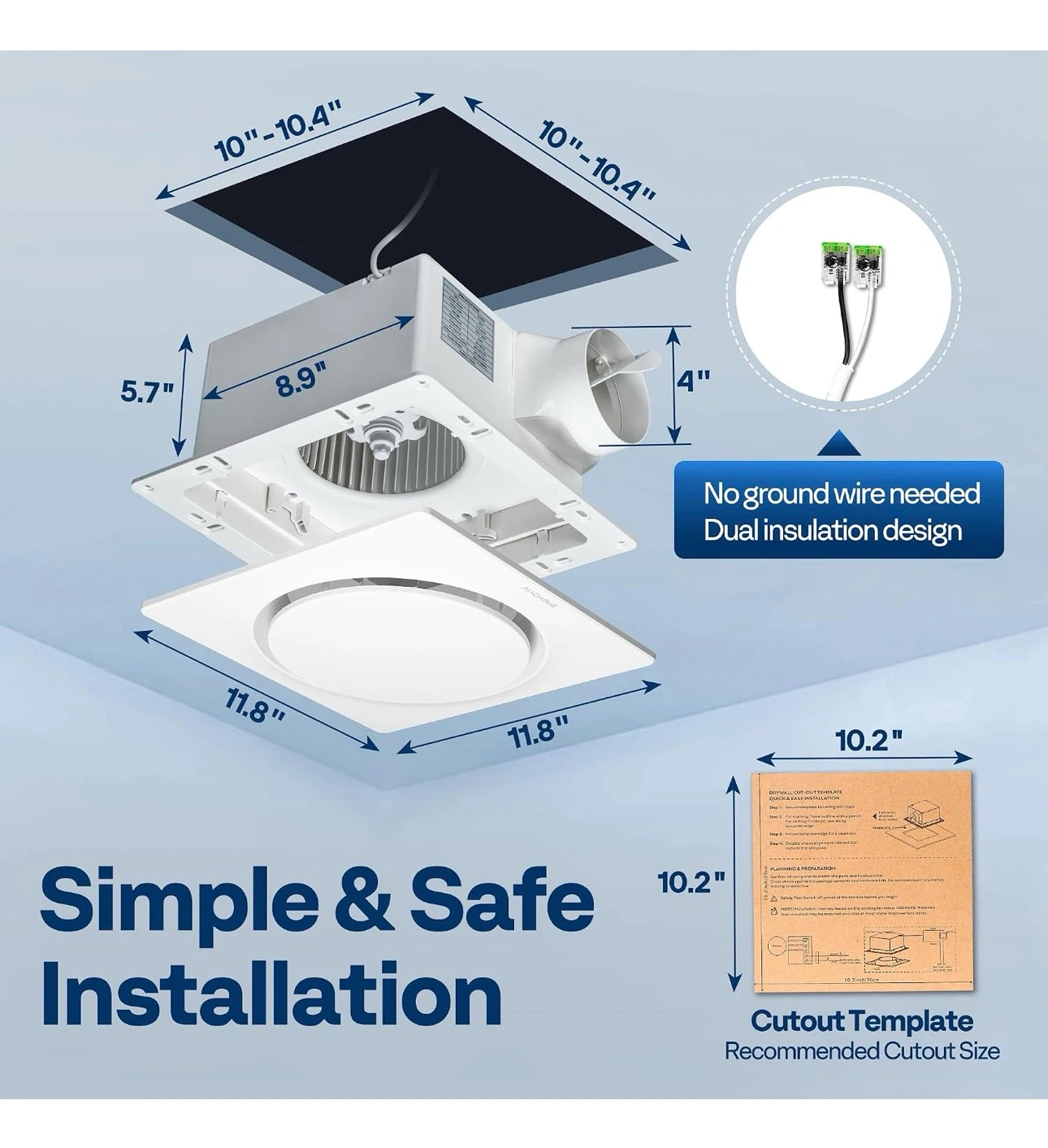 Bathroom Exhaust Fan with Humidity Sensing - 110 CFM EH4 - photo 2