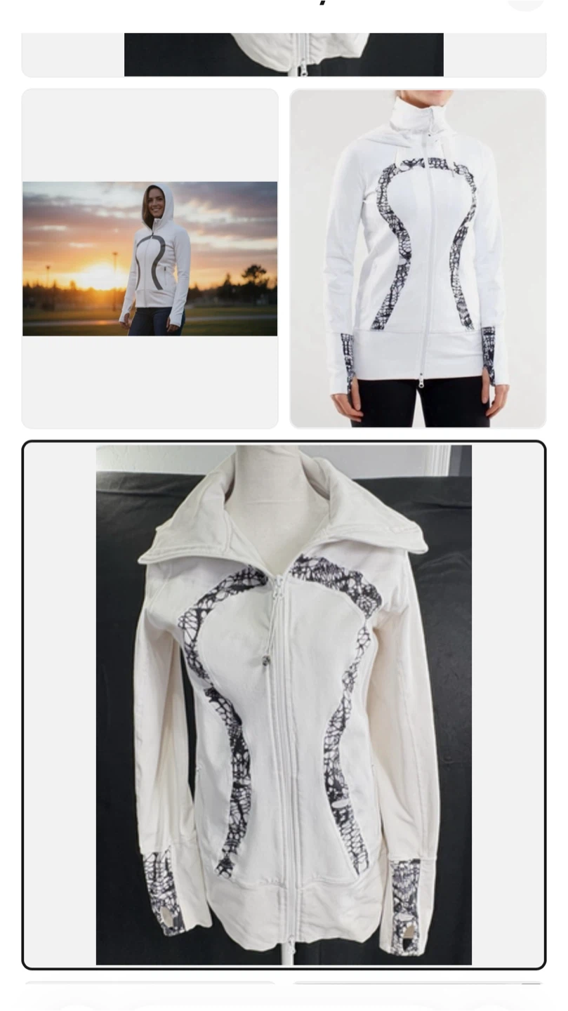 Lululemon Stride Jacket White Black Glacier Lace - photo 3