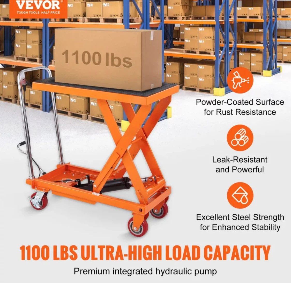 VEVOR Hydraulic Lift Table TF15 - 1100 lbs Capacity - photo 2