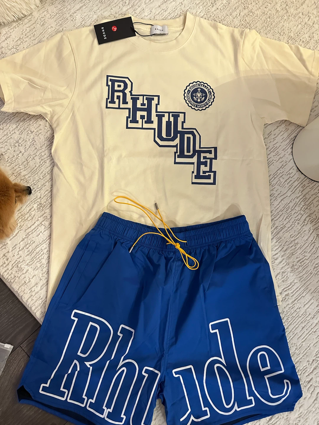 Rhude Collegiate Tee and Shorts Set